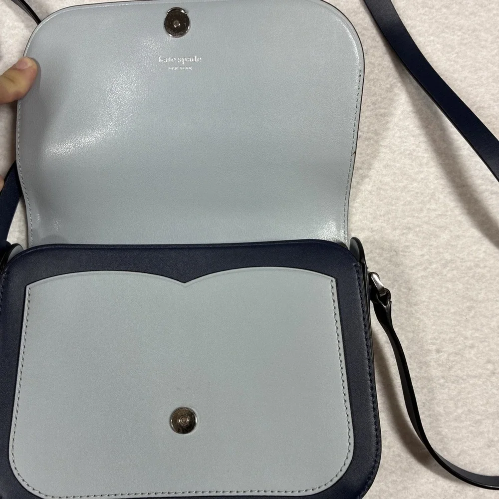 Kate Spade Nadine Colorblock Medium Flap Shoulder Bag Light Blue‎ / Navy